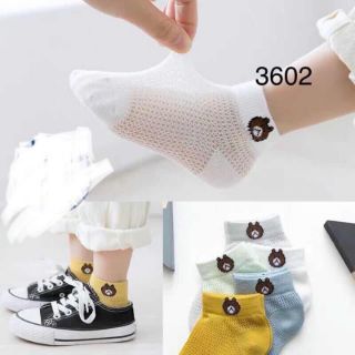 COMBO 5 đôi tất lưới hình gấu cho bé