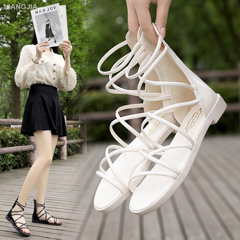 ✸Giày sandal chiến binh hở ngón đế bằng cổ cao thời trang mùa hè mới 2021 cho nữ