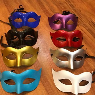 Mặt nạ nửa mặt trơn nhọn màu trắng trơn/đen trơn che nửa mặt dùng cho tiệc halloween,sự kiện,lễ hội hóa trang c