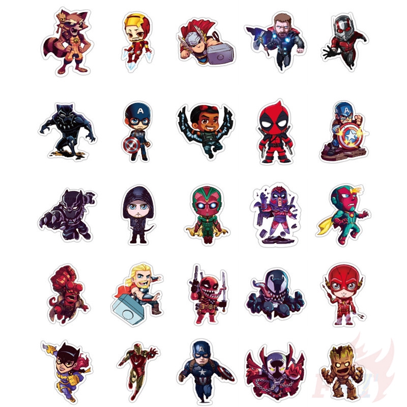 100Pcs/Set ❉ Marvel Superhero Giấy và decal dán tường A ❉ DIY Fashion Luggage Laptop Skateboard Doodle Decals Stickers