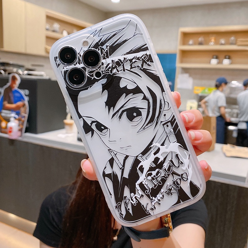 Ốp Điện Thoại Silicon Dẻo Trong Suốt In Hình Demon Slayer Nezuko Tanjirou Cho iPhone 14 13 11 12 Pro Max Xs Max XR 7p 8plus