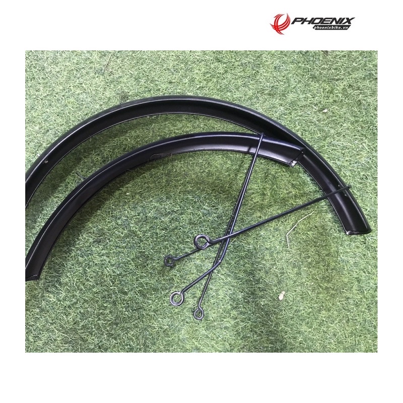 Chắn bùn xe đạp địa hình dài lắp xe vành 26inch bằng thép tặng kèm ốc + tanh nẹp