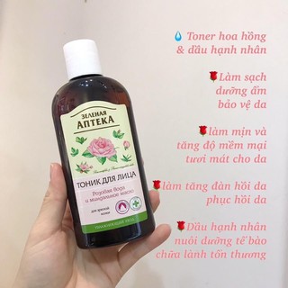 [CHÍNH HÃNG] Nước hoa hồng Green Pharmacy Apteka