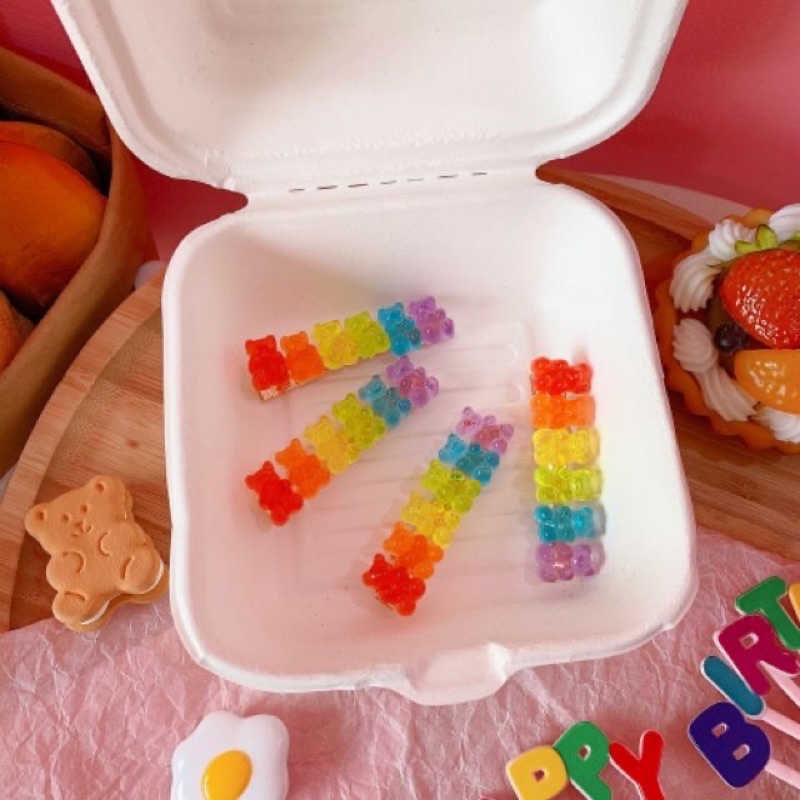 Kẹp Tóc Hình Kẹo Dẻo 6 Gấu Gummy Bear