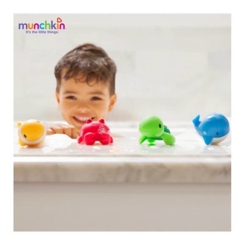 [Hàng chính hãng] Bộ đồ chơi 4 sinh vật biển Munchkin trong nhà tắm cho bé