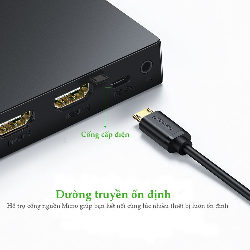 [Mã ELMALL300K giảm 5% đơn 500K] Bộ gộp HDMI 5 vào 1 ra UGREEN 40205
