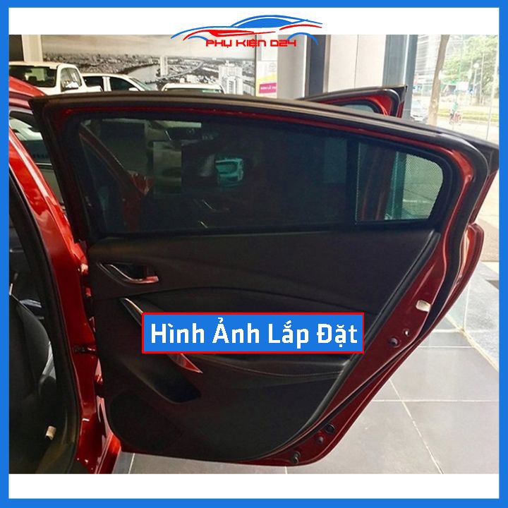 Bộ 4 rèm chắn nắng nam châm Mazda 6 2017-2018-2019 khung cố định chống tia UV