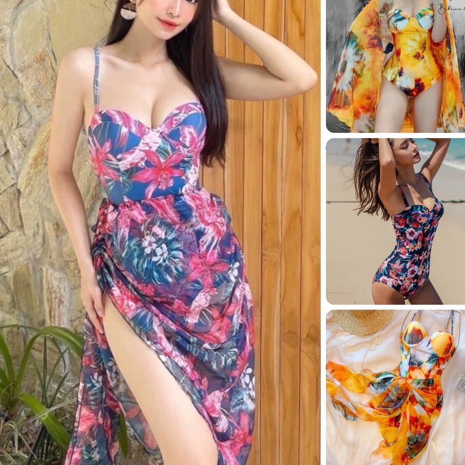 Bikini 2 Mảnh Gọng nâng ngực, Đồ bơi đi biển kèm khăn choàng cao cấp Korea SAVVY Swimsuit, swimwear summer SB018000MMS