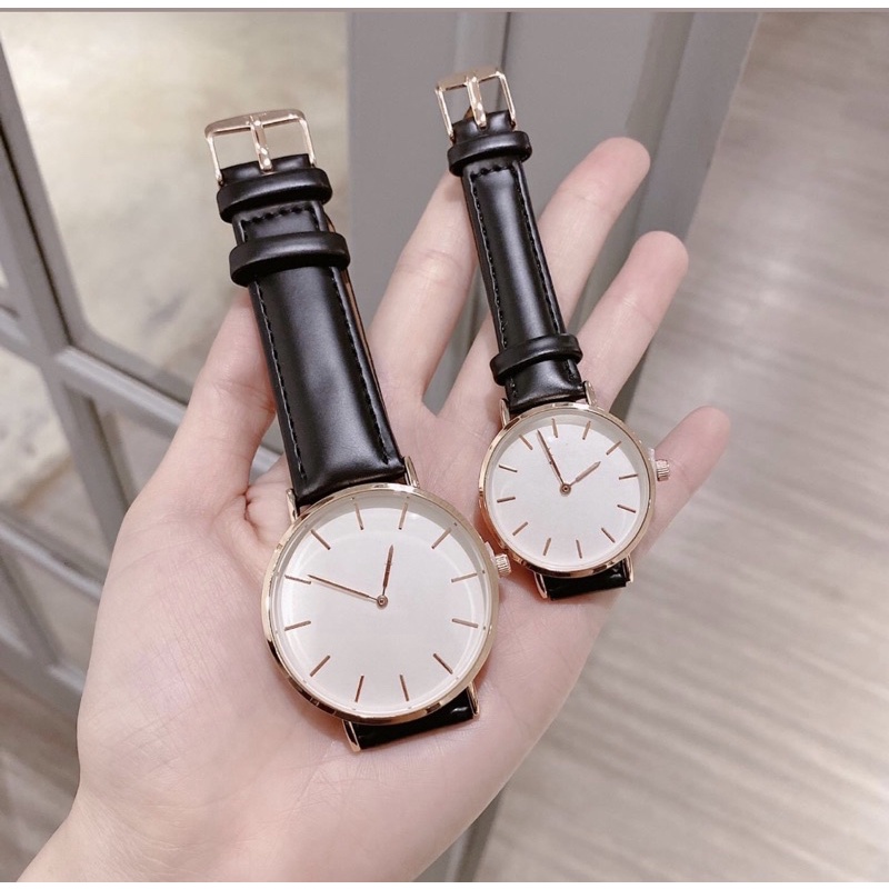 Đồng hồ nữ dây da cao cấp màu đen DVV size 32mm kiểu dáng thanh lịch DHW1 LOUSMORE