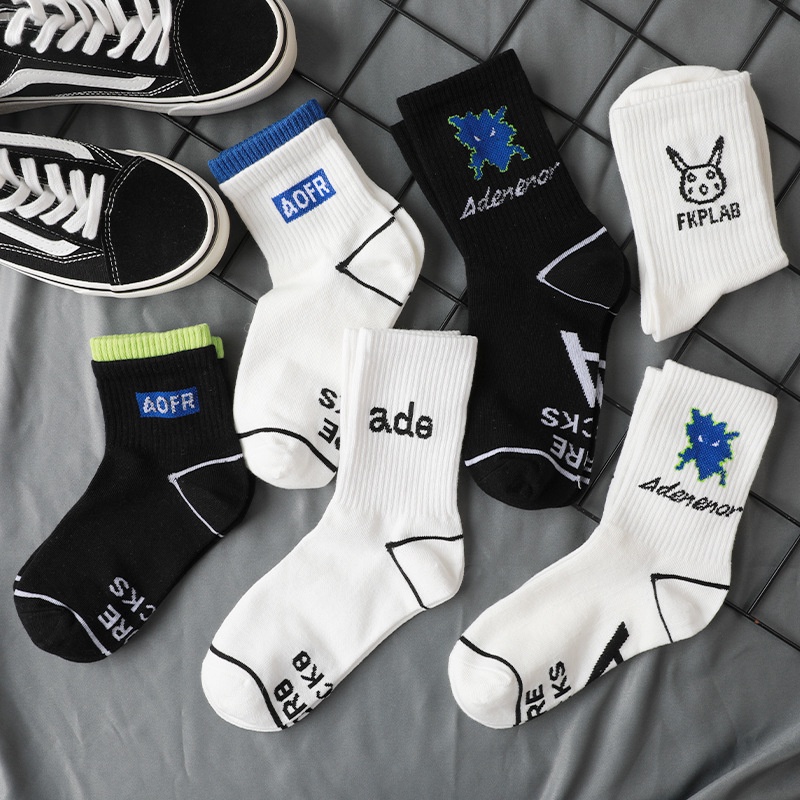 WAFNHA D546 Tất Unisex In Chữ