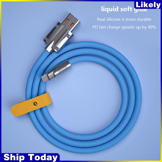 Dây Cáp Sạc Nhanh Usb Loại c 120w 6a Bằng Silicon Dành Cho Iphone