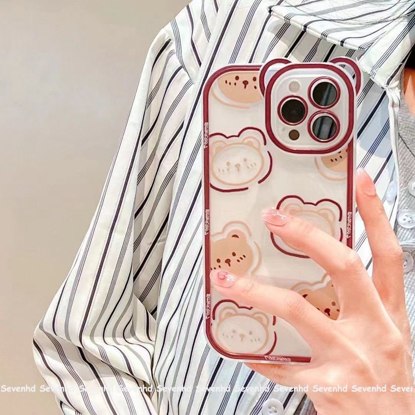 Ốp Điện Thoại Tpu Dẻo In Hình Gấu Nâu Hoạt Hình Cho iPhone 13 12 11 Pro Max Xs Max Xr X 7 8 6 6s Plus
