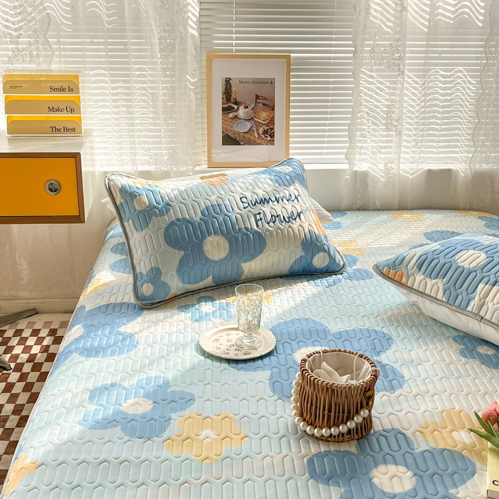 Chiếu điều hòa cao su non 9D M2T BEDDING Luxury vải lụa Tencel mềm mát - Mark Hoa Summer