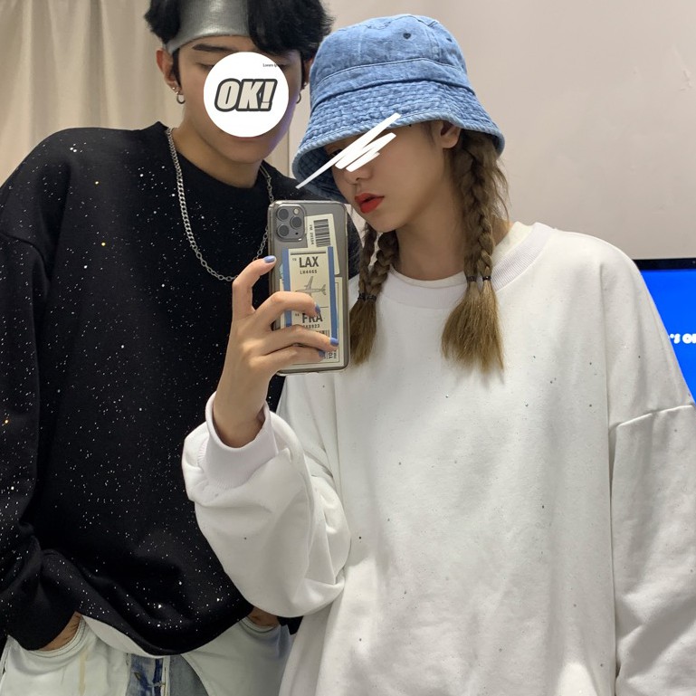 (A281) Áo thun dài tay thu đông 2 màu đen - trắng lấp lánh | BigBuy360 - bigbuy360.vn