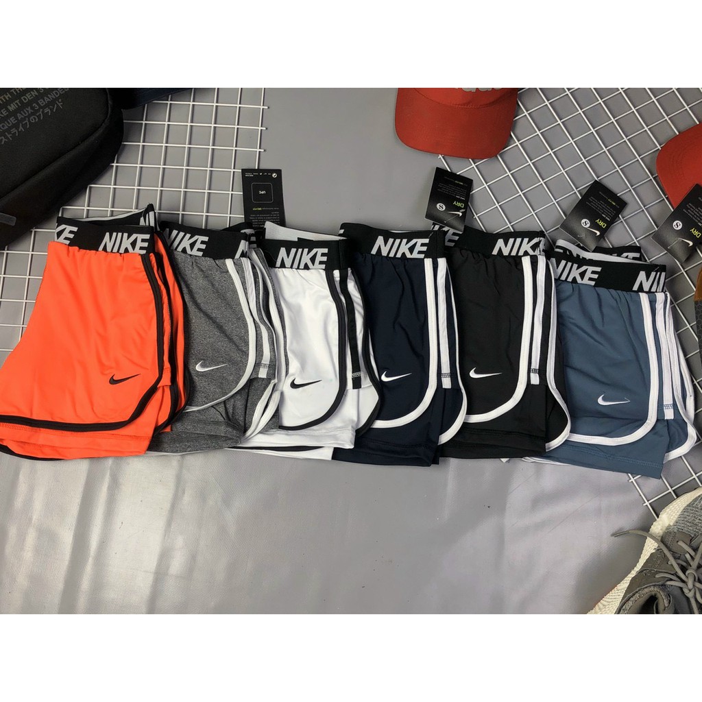 Quần đùi quần sooc Ni ke 2 lớp HÀNG CAO CẤP cạp chun thêu chữ dùng tập gym, chạy bộ, aerobic