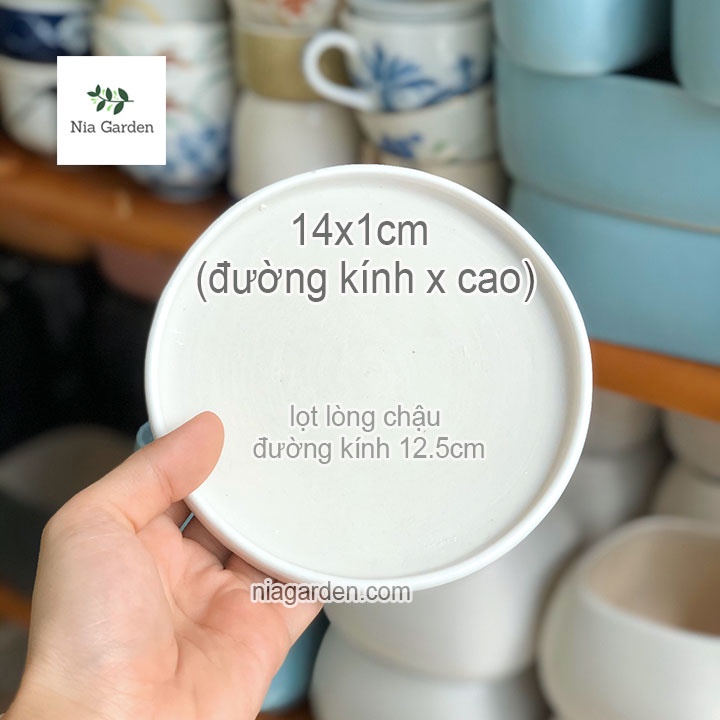 Dĩa lót đất nung tròn lót chậu cây cảnh mini nhiều kích thước Nia Garden N6