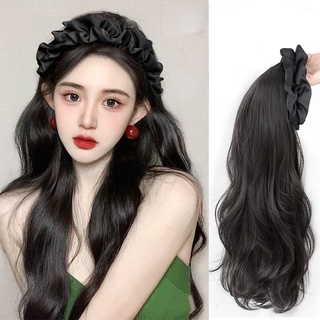 Bộ Tóc Giả Dài Xoăn Tự Nhiên Kèm Mũ Đội Đầu Dành Cho Nữ