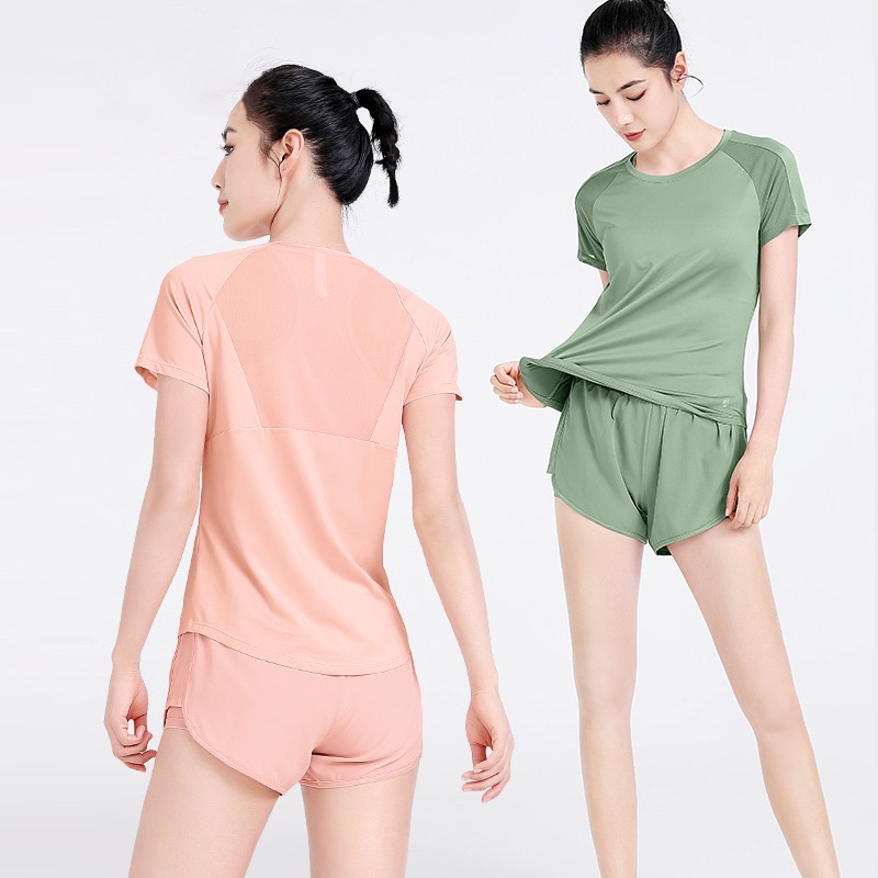 Bộ đồ thể thao ngắn CAMEL cho nữ tập gym/yoga