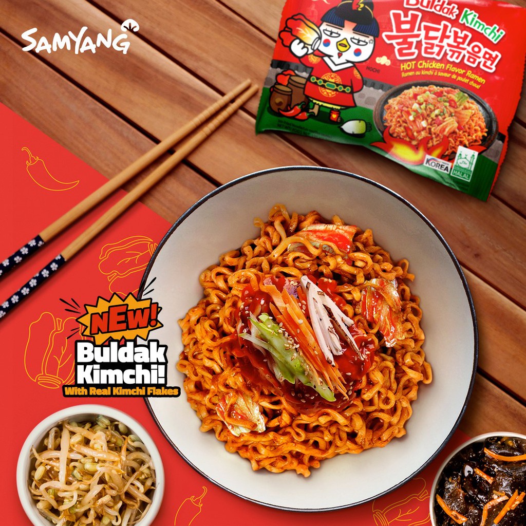 Lốc 5 Gói Mì Khô Gà Cay Vị Kim Chi Samyang