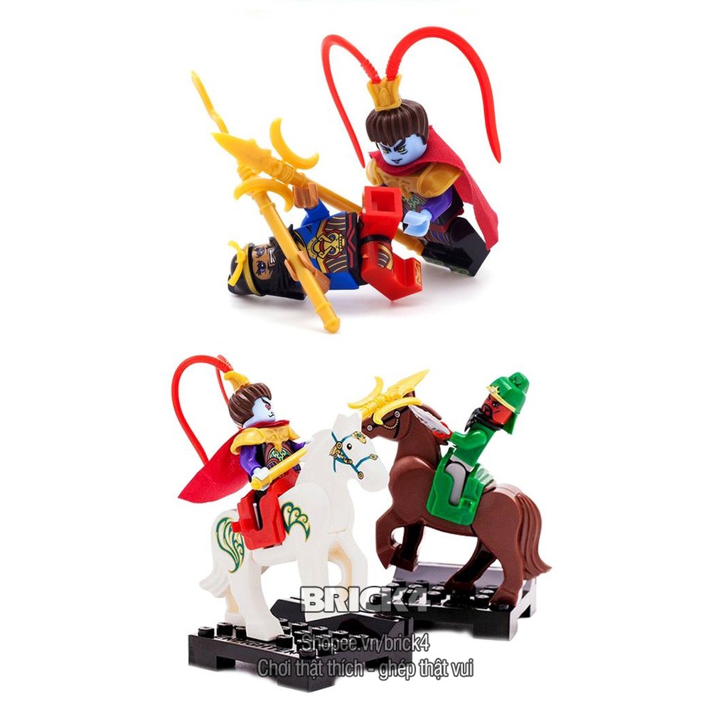 Minifigures tam quốc diễn nghĩa : Quan Vũ, Triệu Vân, Khổng Minh - đồ chơi mô hình lắp ghép non-lego