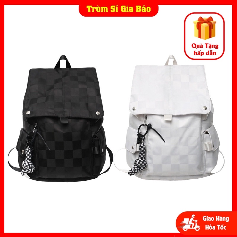 Cặp đi học nam nữ ulzzang thời trang basic chống nước, túi xách balo đựng laptop cho học sinh cấp 2 - 3, sinh viên.