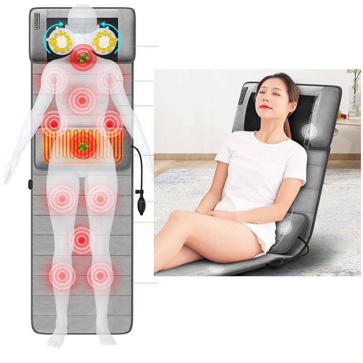 Đệm mát xa toàn thân có điều khiển thông minh, đệm massage xoa bóp giảm đau nhức cơ thể
