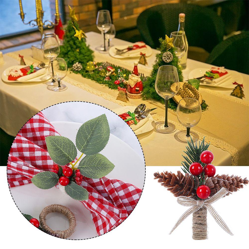 LAKAMIER Vòng Nhẫn Treo Khăn Ăn Trang Trí Giáng Sinh / Đám Cưới DIY