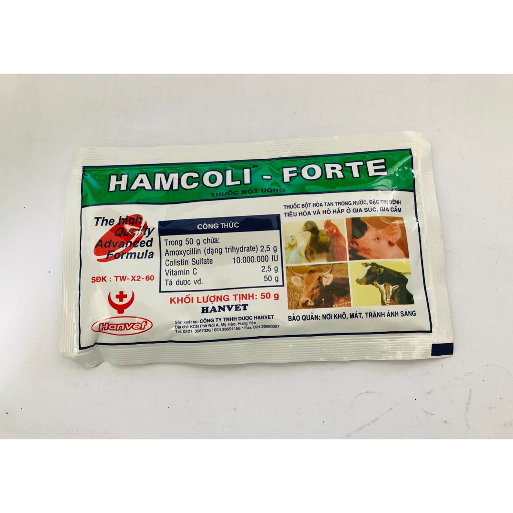 HAMCOLI - FORTE Phòng trị tụ huyết trùng, ỉa phân trắng - Thuốc Thú Y & BVTV Minh Tuệ