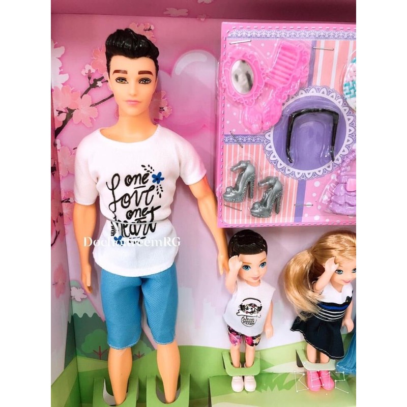 hộp búp bê gia đình Barbie khớp tay -2 búp bê nhí và phụ kiện