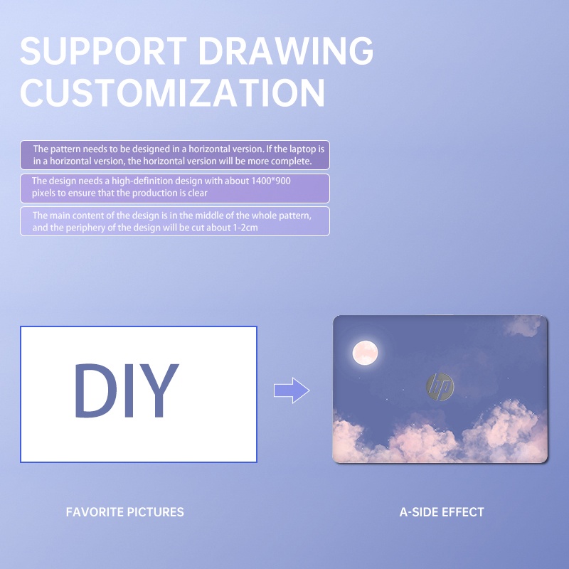 Customized laptop skin stickers, diy laptop case for laptops Acer Asus Lenovo Dell Huawei macbook etc.