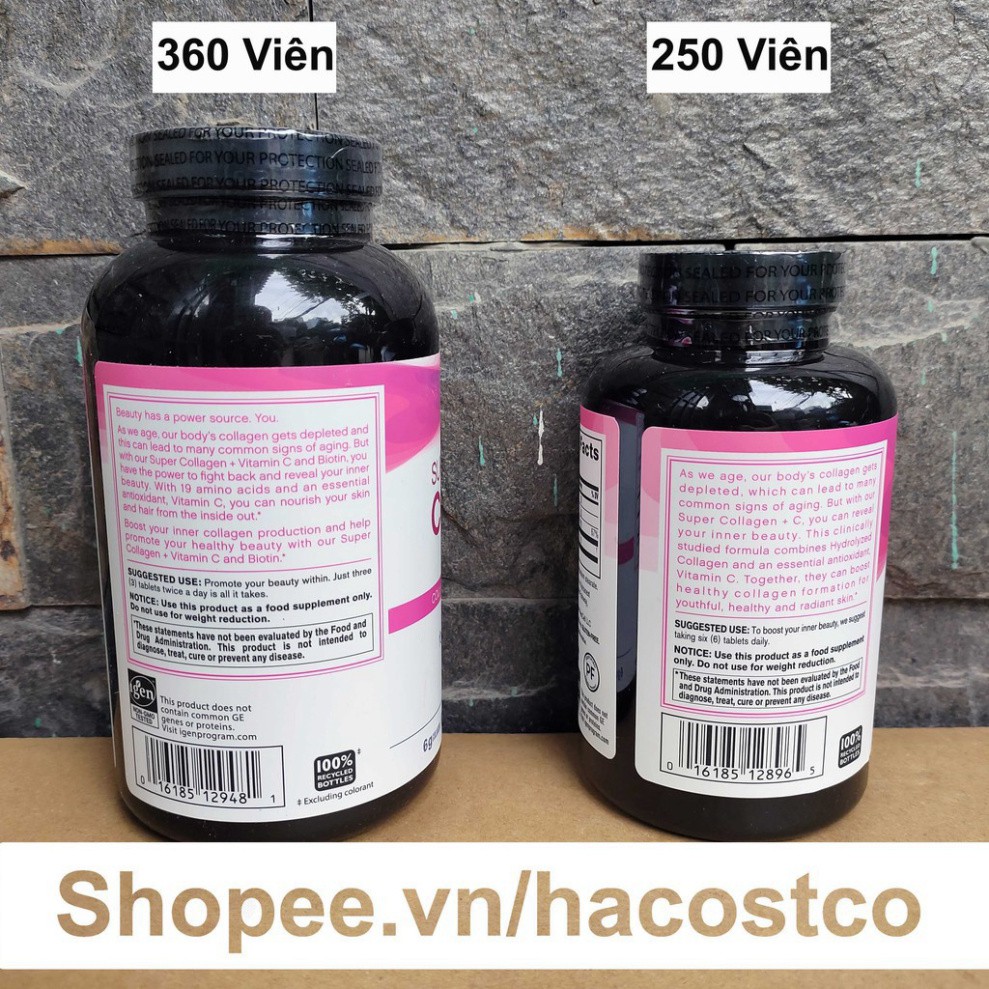BGF Viên Uống Super Collagen Neocell +C 6000 Mg type 1 - 3 Neocell 360 và 250 viên 21 GU35