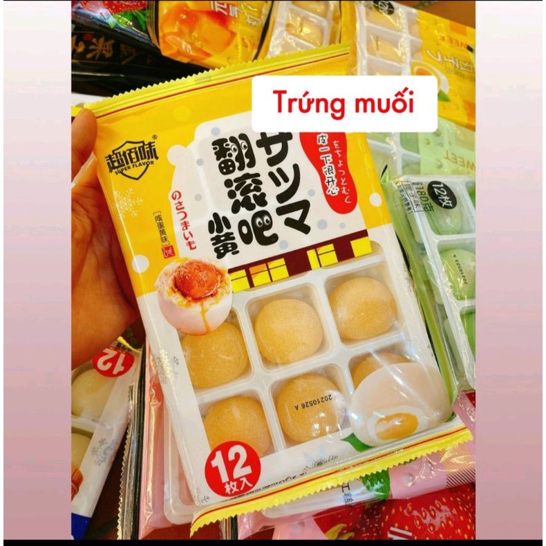 [Khay 12 chiếc]BÁNH MOCHI TƯƠI ĐÀI LOAN 180g-trứng muối,dâu tây đen, nho đen,mattra | BigBuy360 - bigbuy360.vn