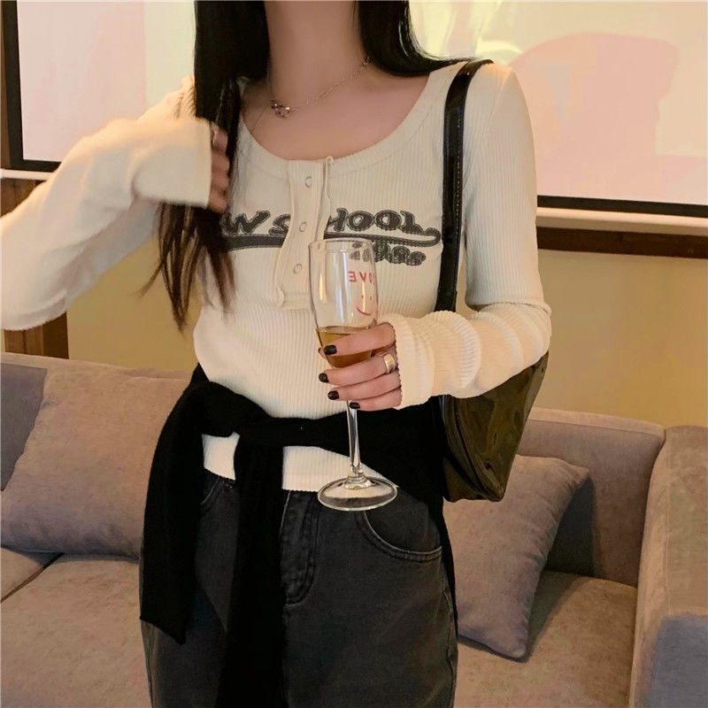 Áo Thun Tay Dài Màu Trơn Thời Trang Mùa Đông Cho Nữ