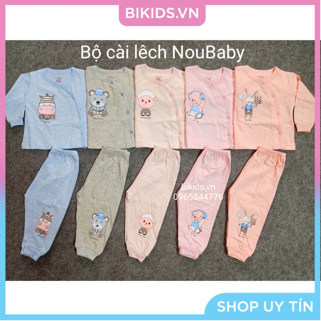 Noubaby - Bộ ss dài tay cài lệch Melange cho bé