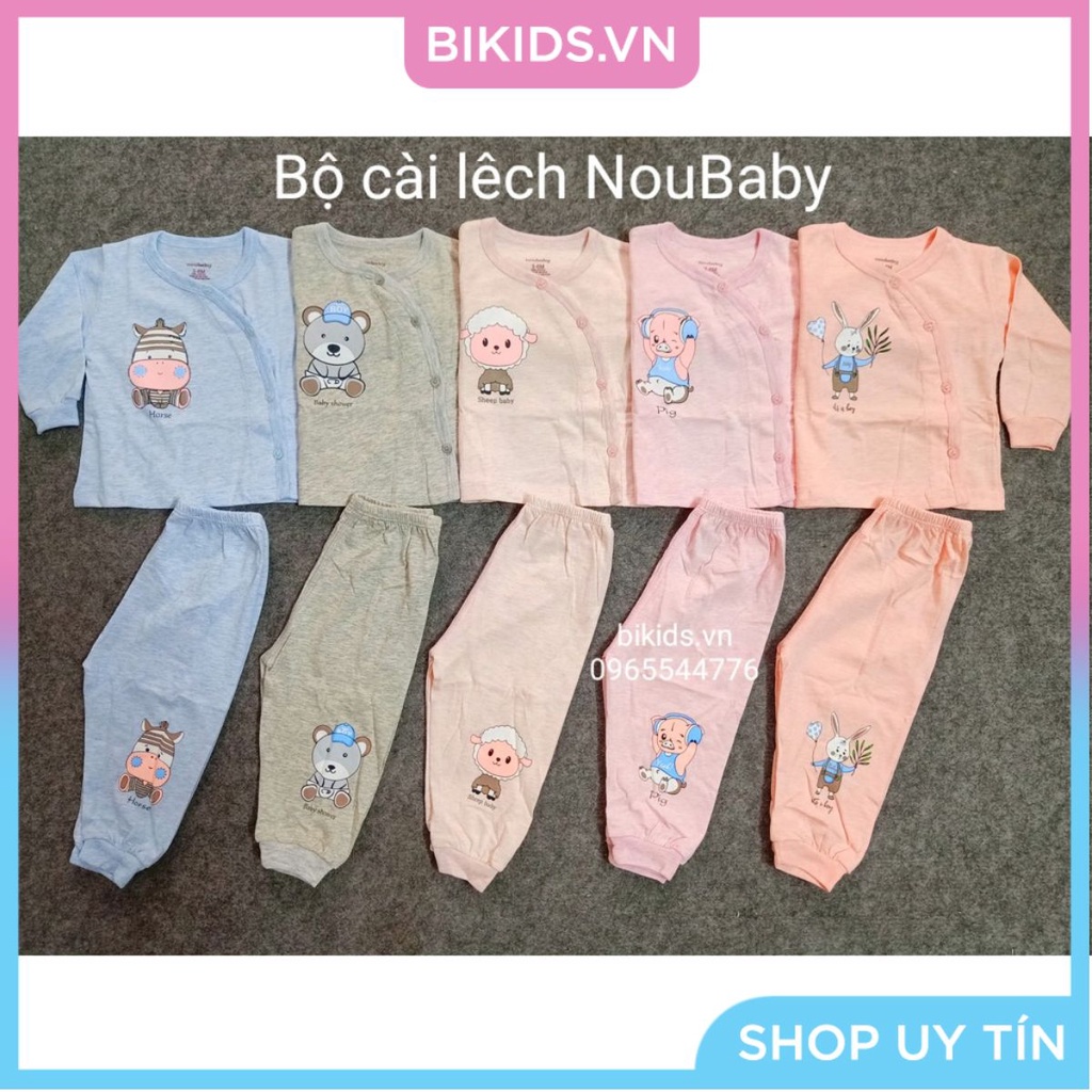 Noubaby - Bộ ss dài tay cài lệch Melange cho bé