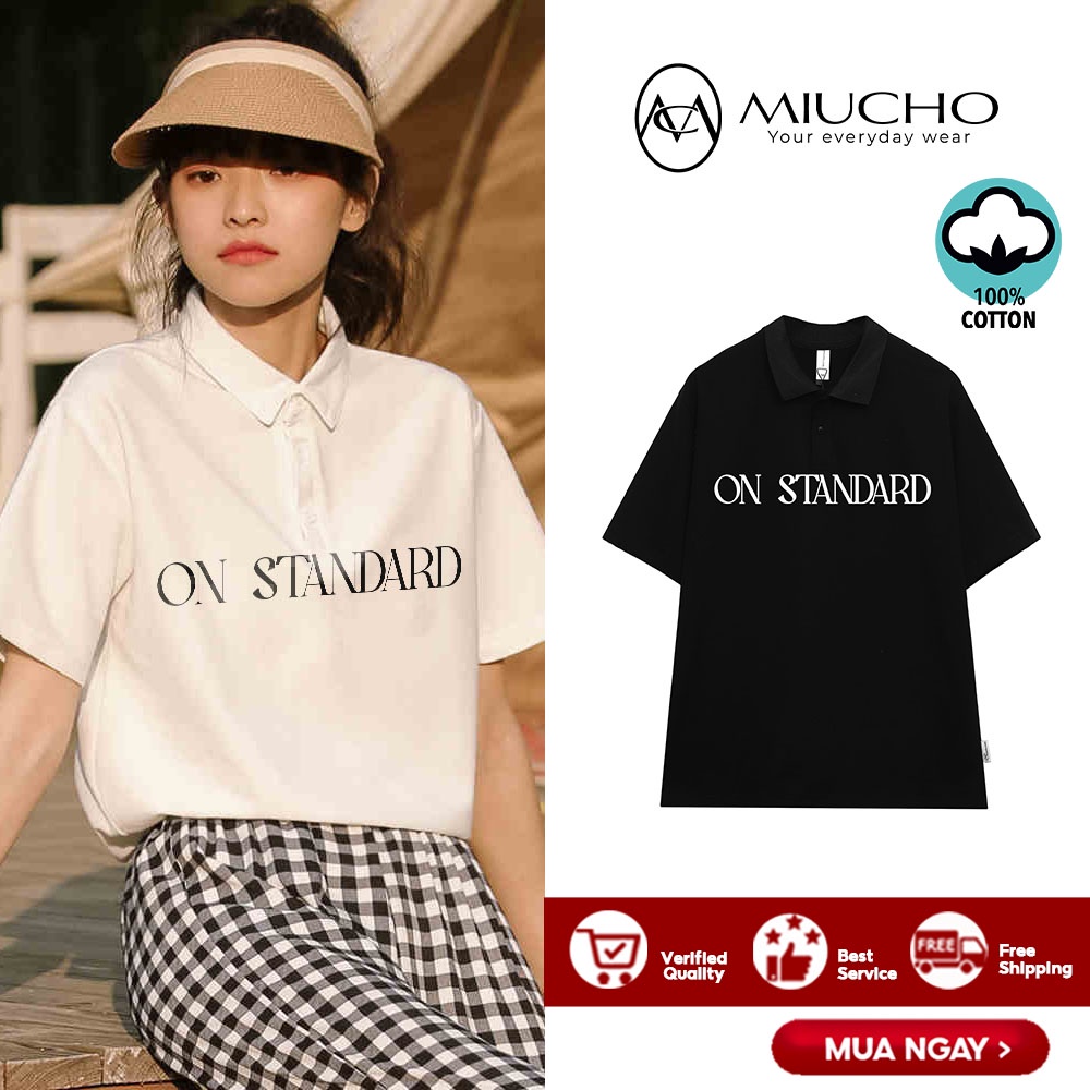 Áo polo nữ form rộng, áo thun polo nữ có cổ đẹp chất cotton form unisex PL005 Miucho basic