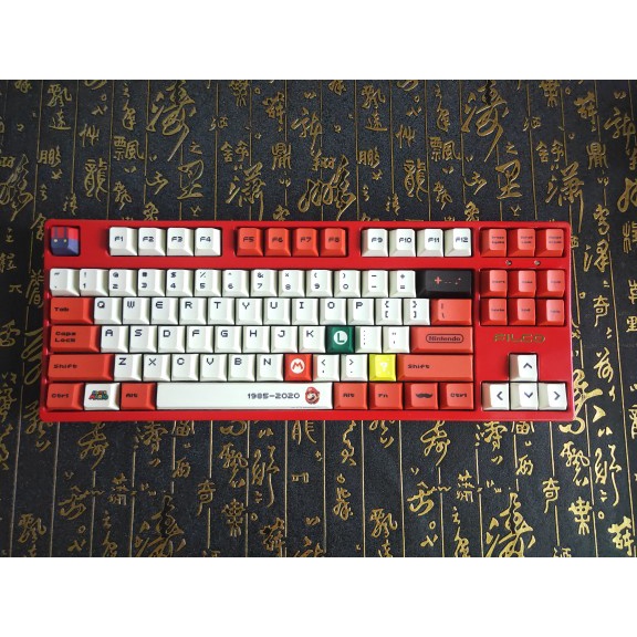 Keycap Mario Bộ bàn cơ phím cherry 120 phím PBT tương thích với 104/68/87/980 mechanical keyboards