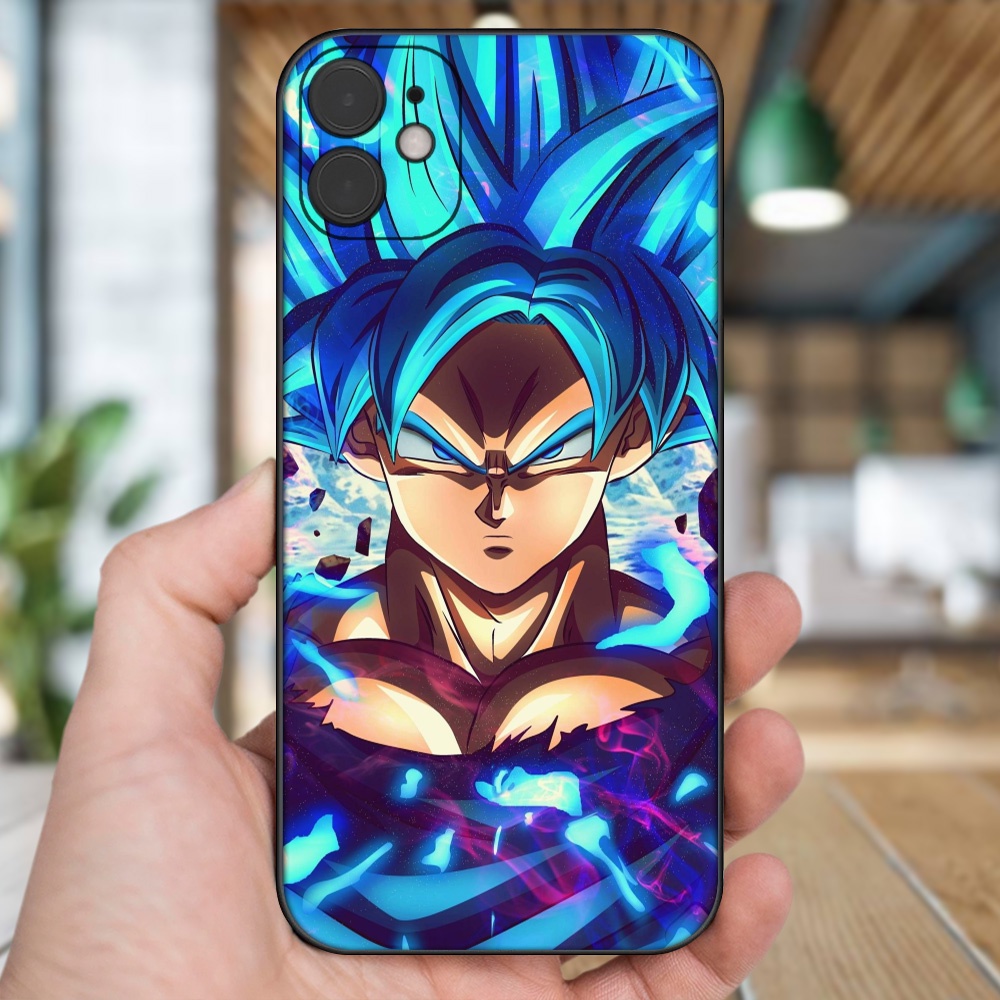 Ốp lưng iPhone 11 dẻo đen cạnh vuông in hình Goku Dragon Ball