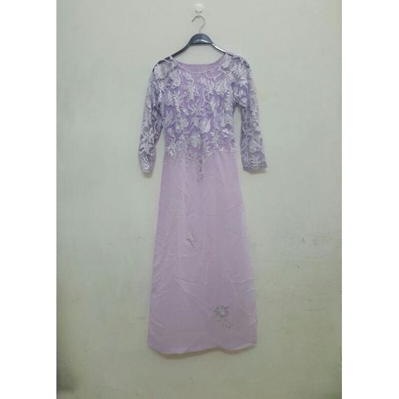 BỘ ÁO DÀI REN TÍM DỄ THƯƠNG