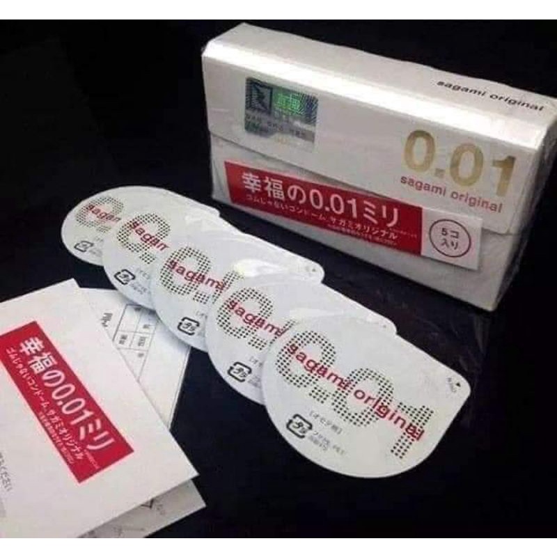 Bao cao su Sagami Original 0.01 - Hộp 5 cái Nội địa Nhật chính hãng