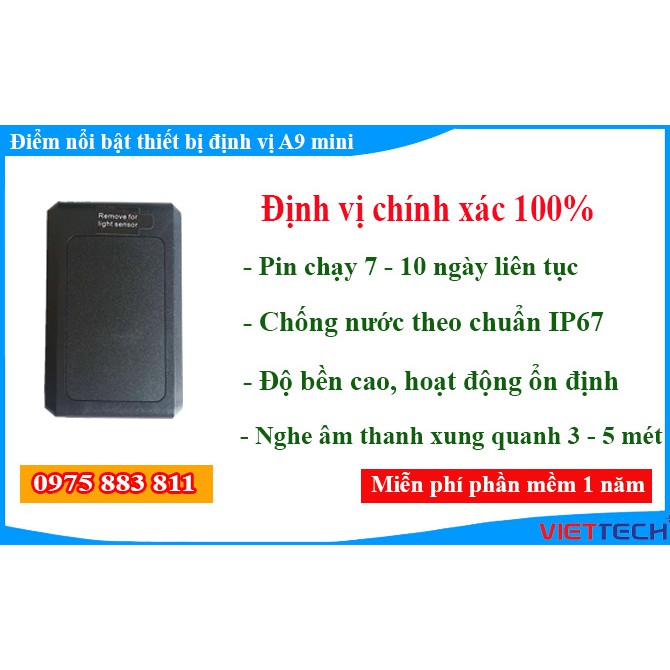 Định vị không dây A9 mini giám sát xe máy ô tô, Thiết bị nhỏ gọn có nam châm hít rất chắc