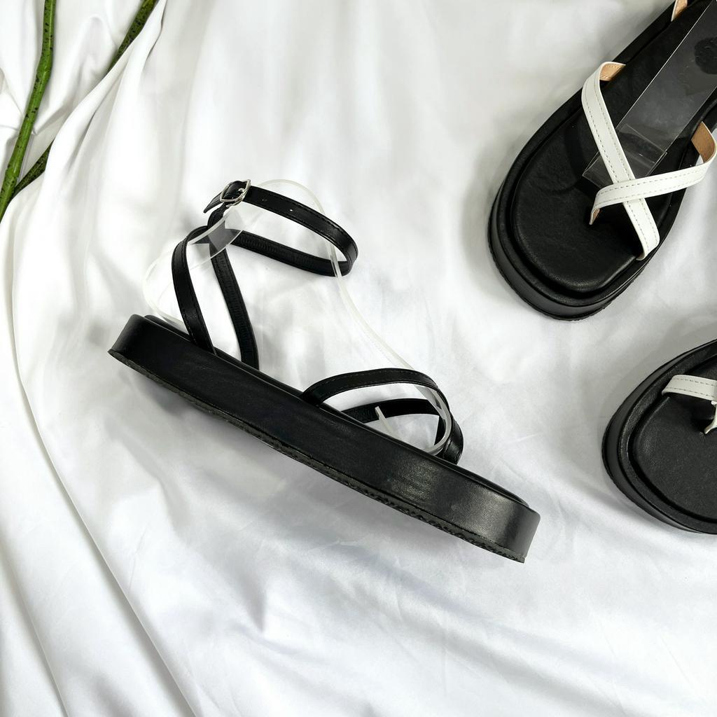 Sandal đi biển xỏ ngón đế xuồng cao 3p, Dép nữ bánh mì đế cao 3p xỏ ngón có quai hậu đi chơi mùa hè m131