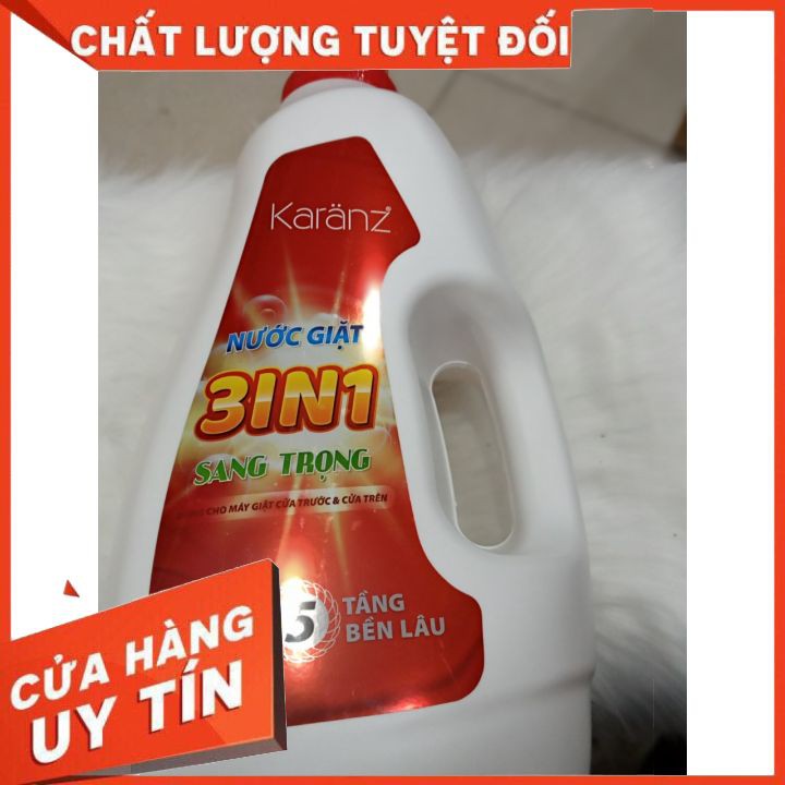 NƯỚC GIẶT KARNZ 3IN1 HƯƠNG NƯỚC HOA PHÁP 2,4 KG ,Sạch bay vết bẩn ,Sạch mùi ẩm mốc,Hương nước hoa Pháp 5 tầng bền lâU