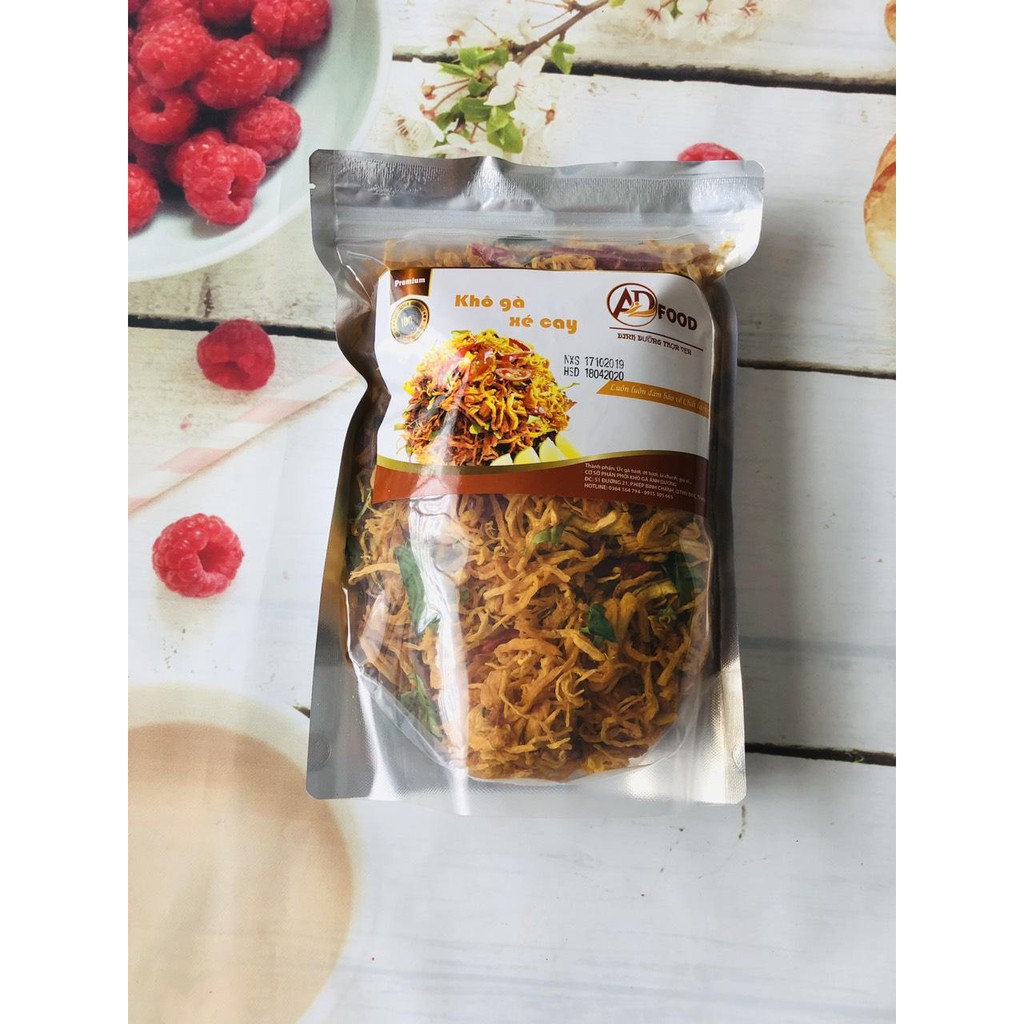 Khô gà cay xe lá chanh loại ngon túi 500g
