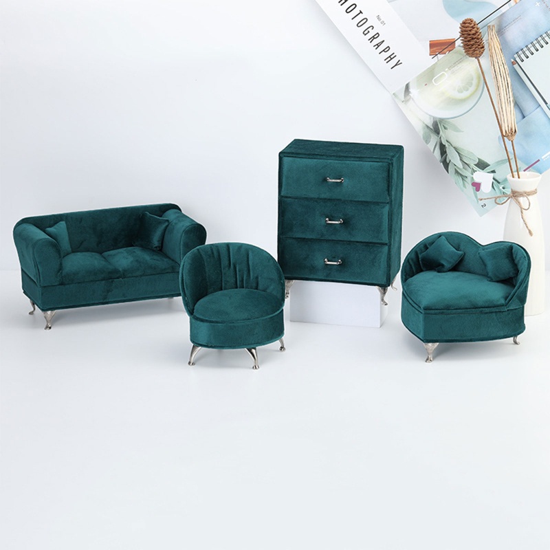Hộp Đựng Trang Sức Hình Ghế Sofa Màu Xanh Lá Sang Trọng