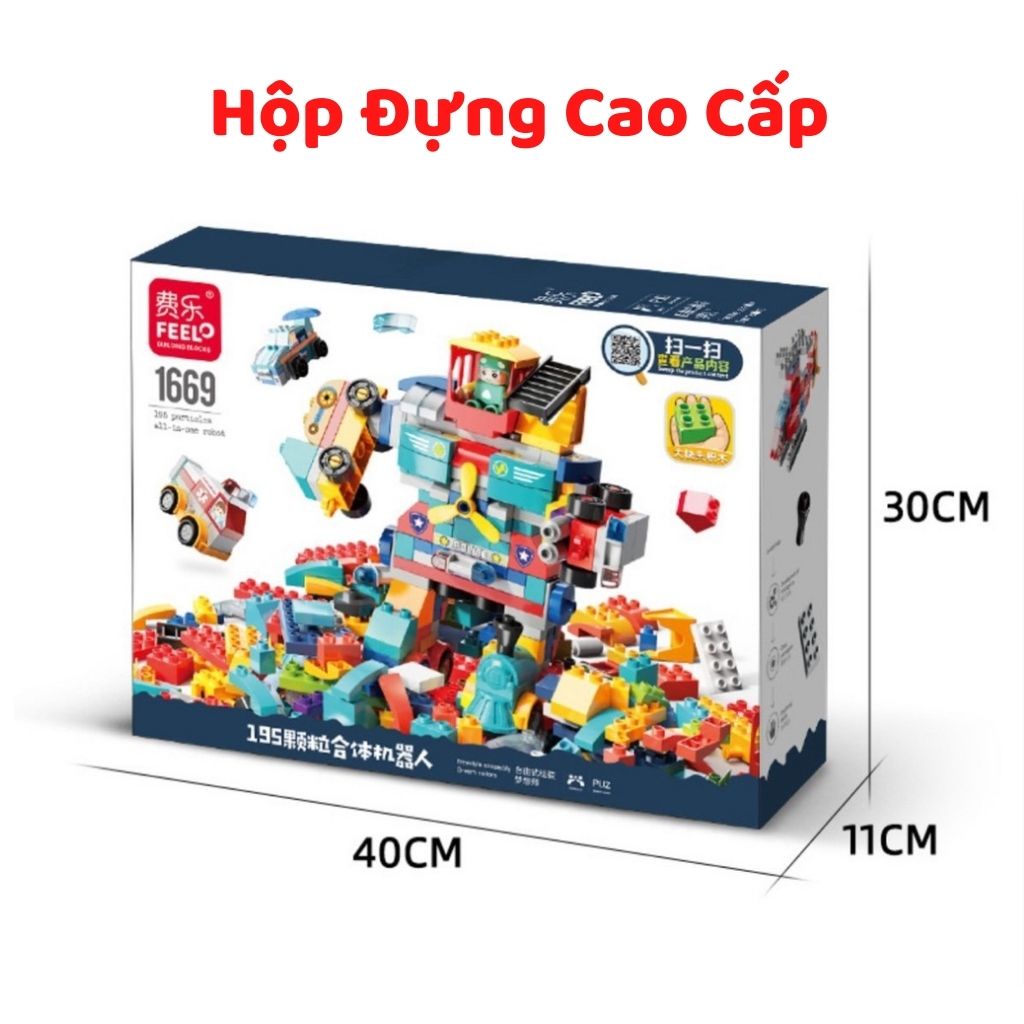 Đồ Chơi Xếp Hình Lego Duplo Robot 195 Chi Tiết, Đồ Chơi Lego Cao Cấp 6 Kiểu Lắp Ráp Cho Bé, Shop Mẹ Mốc ,LGRB