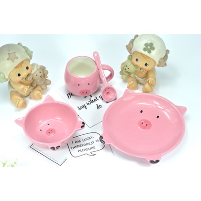 Bộ đồ ăn gốm hình thú 4 chi tiết