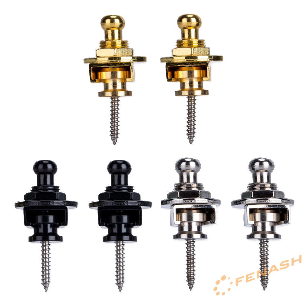 FE 2pcs Guitar Strap Locks Belt Buckle Buttons for Bass Folk Electric Guitar