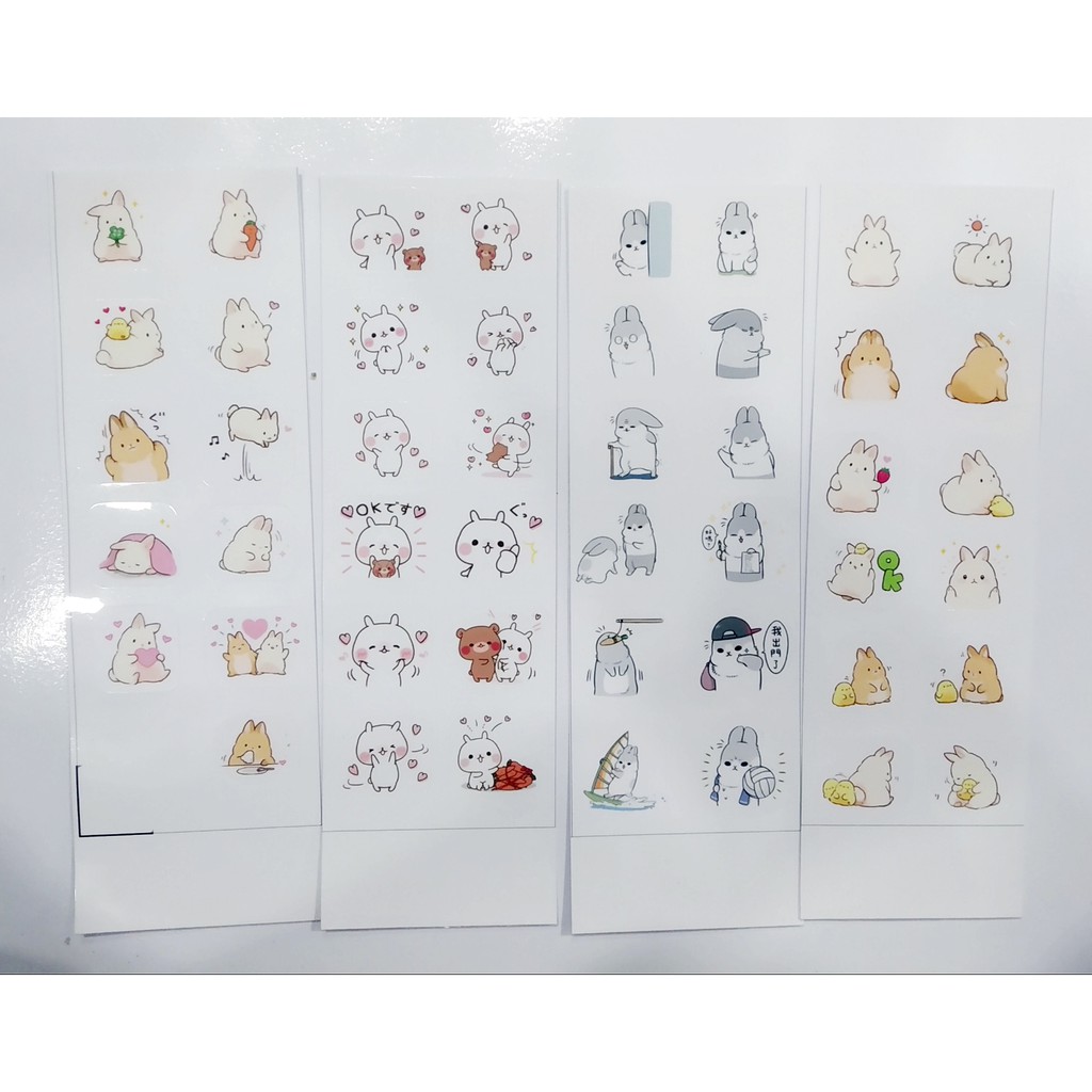 sticker thỏ dễ thương SI10 sticker cute sticker dễ thương bullet journal 7*19,5cm