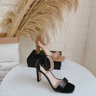Giày Sandal cao gót  quai bản da mềm quai hậu khoá dán 7p (hàng đẹp) Mys Rosa Factory CG-0549